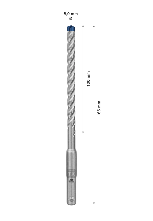 Konstrukcja wiertła SDS plus-7X