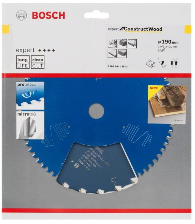 Tarcza pilarska Bosch Expert for Construct Wood - widok szczegółowy