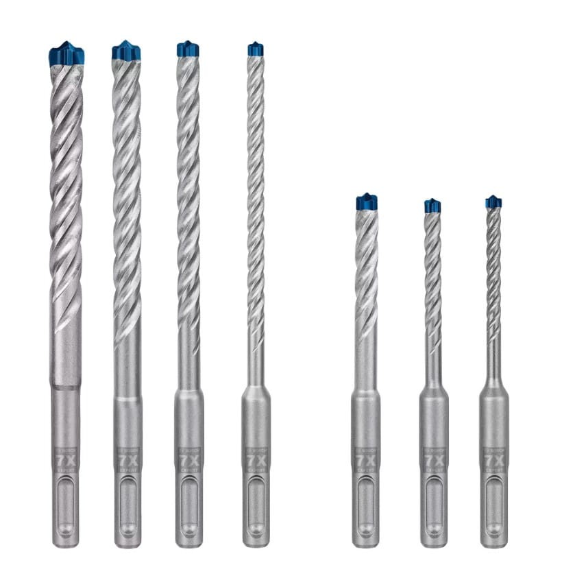 BOSCH ZESTAW WIERTEŁ UDAROWYCH SDS plus-7X EXPERT - konstrukcja