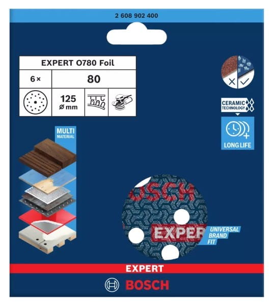 Zestaw 6 sztuk tarcz ściernych EXPERT Foil 125mm