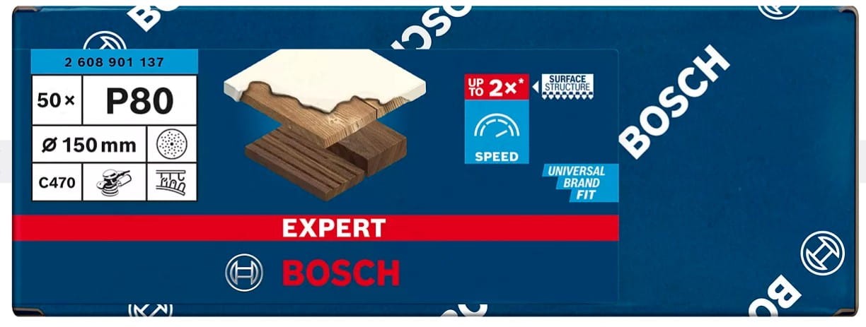 BOSCH PAPIER ŚCIERNY EXPERT 150mm 80 - widok dodatkowy