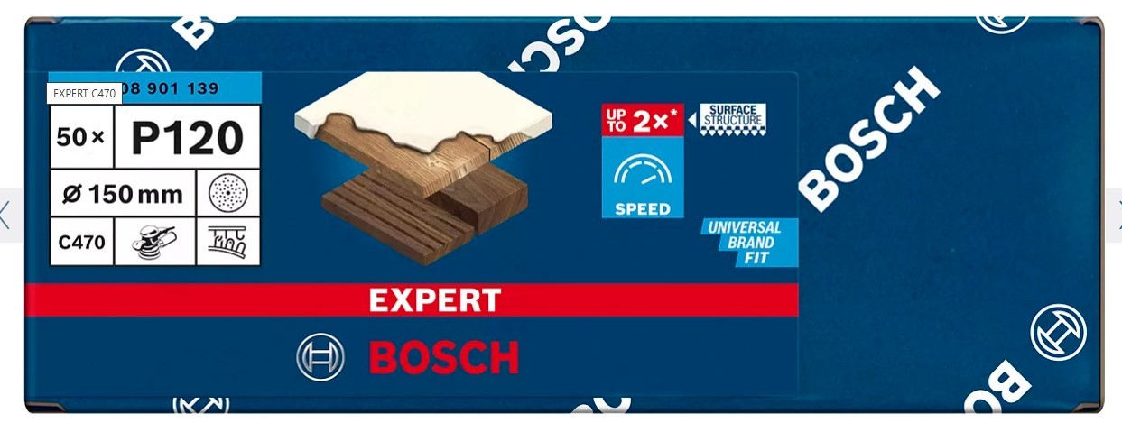 BOSCH PAPIER ŚCIERNY EXPERT 150mm 120 - widok dodatkowy