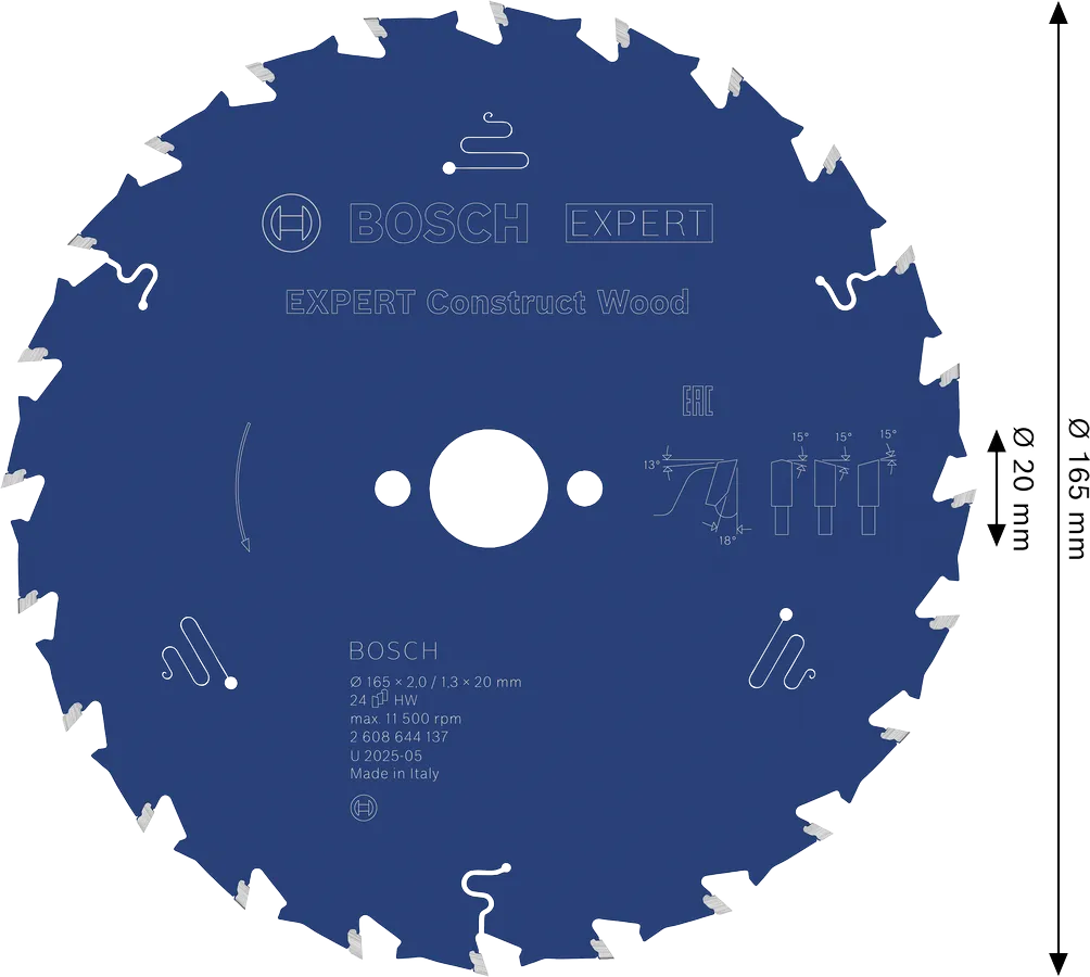 Bosch EXPERT for Construct Wood - budowa tarczy