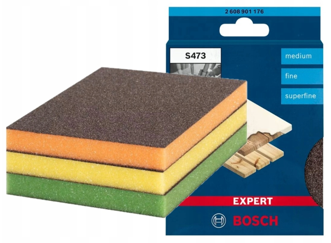 BOSCH GĄBKA SZLIFIERSKA ŚCIERNA ZESTAW PROFI 3 szt EXPERT S473
