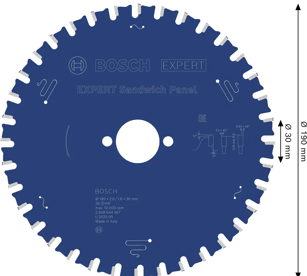 BOSCH Tarcza widiowa Expert for Sandwich Panel 190 mm