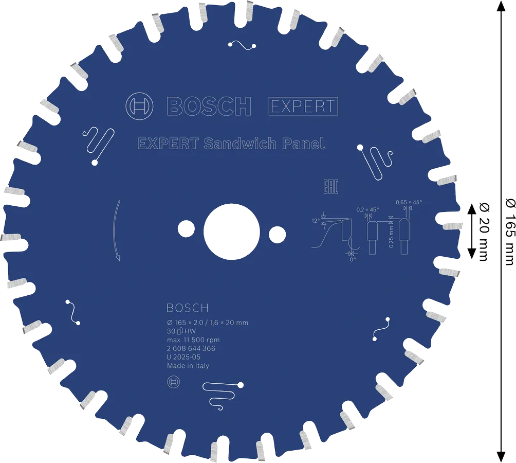 Zęby tarczy Bosch Expert for Sandwich Panel