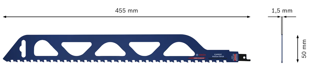 BOSCH Brzeszczot EXPERT Hollow Brick S2243HM - konstrukcja