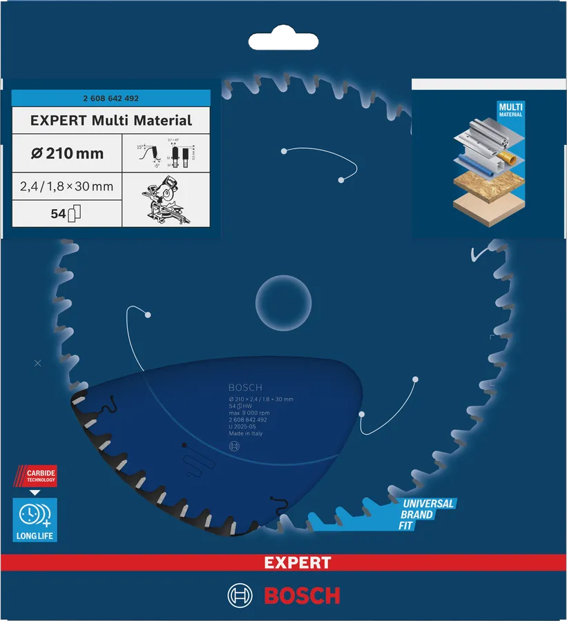 Tarcza piły Bosch Expert Multi Material - widok z boku