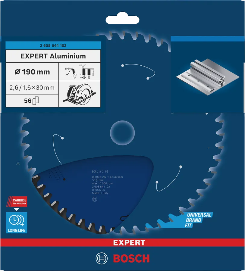 Budowa tarczy Bosch EXPERT for Aluminium