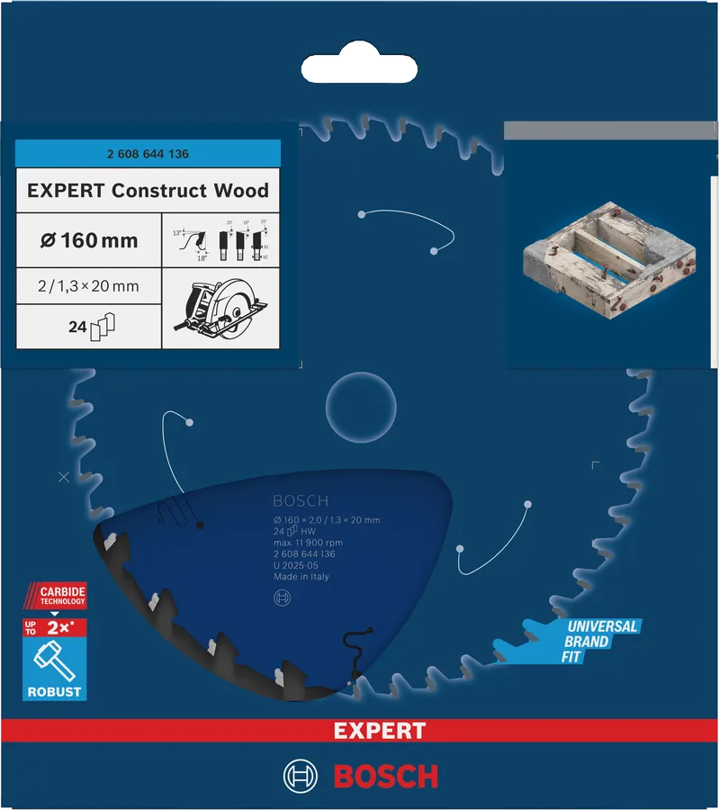 BOSCH TARCZA PIŁA Expert for Construct Wood 160x20mm 24z Drewno