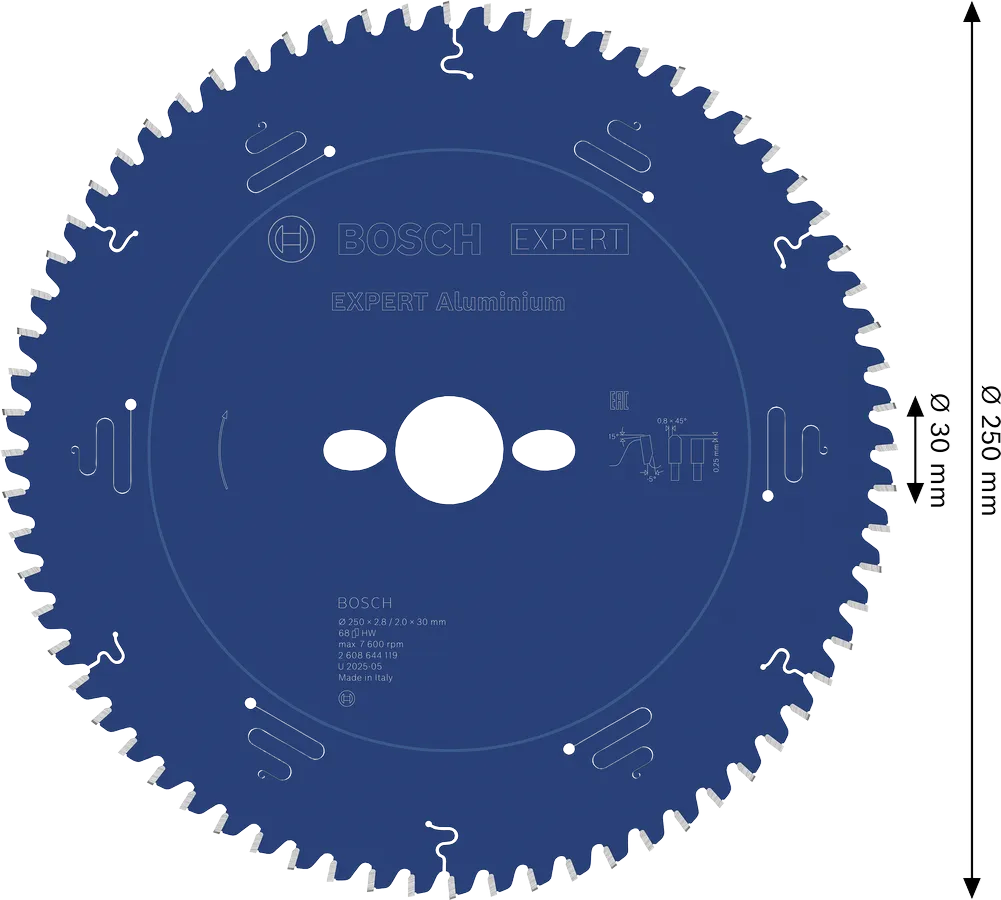 Parametry tarczy Bosch Expert for Aluminium