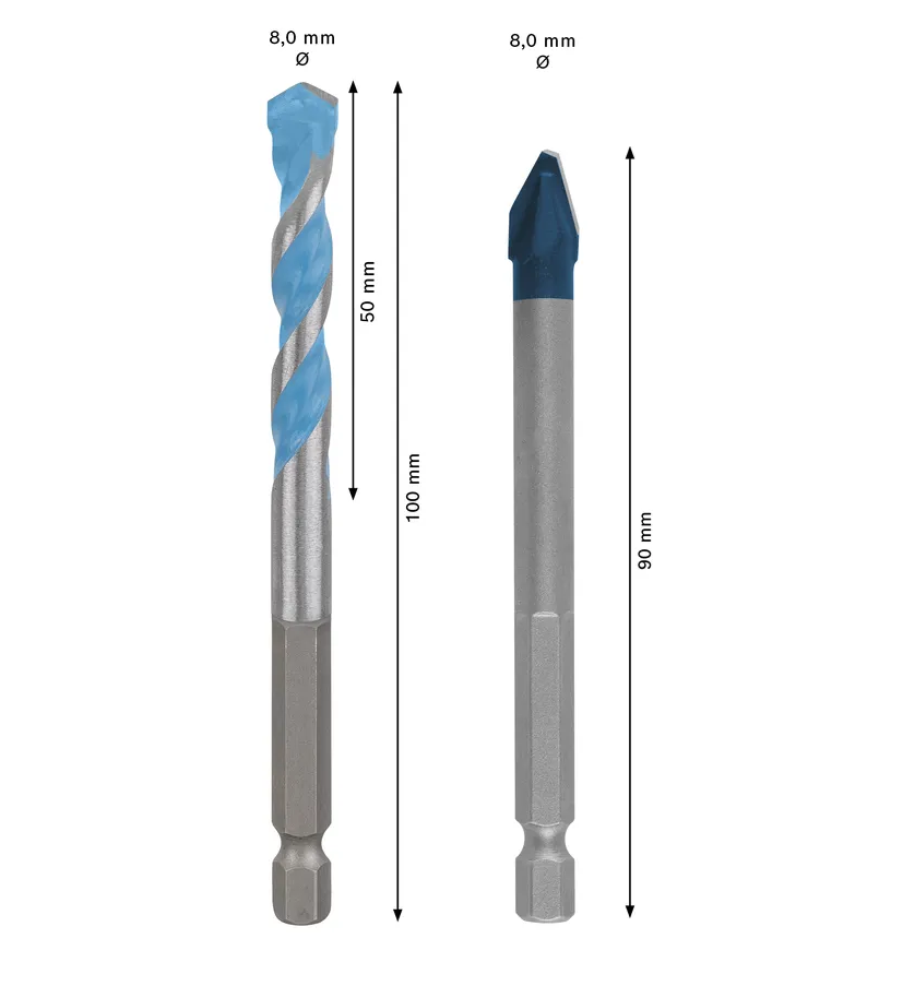 Zestaw wierteł EXPERT HEX-9 Hard Ceramic i Multi Construction - zastosowanie