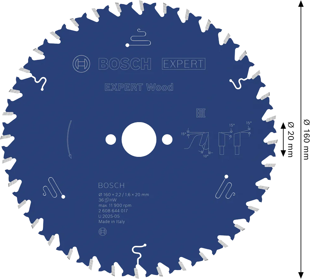 Parametry tarczy BOSCH Expert for Wood