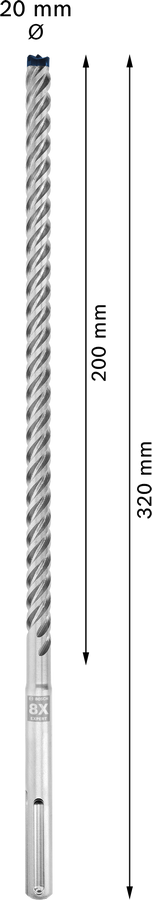 Węglikowa głowica wiertła EXPERT SDS max-8X