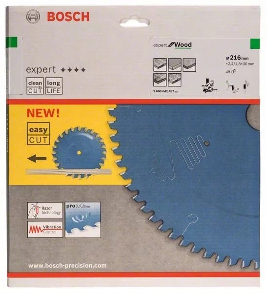 BOSCH TARCZA PIŁA WIDIOWA Expert for Wood 216x30mm 48z