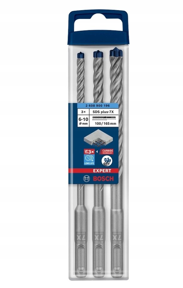 BOSCH Zestaw wierteł udarowych SDS plus-7X EXPERT - zawartość zestawu